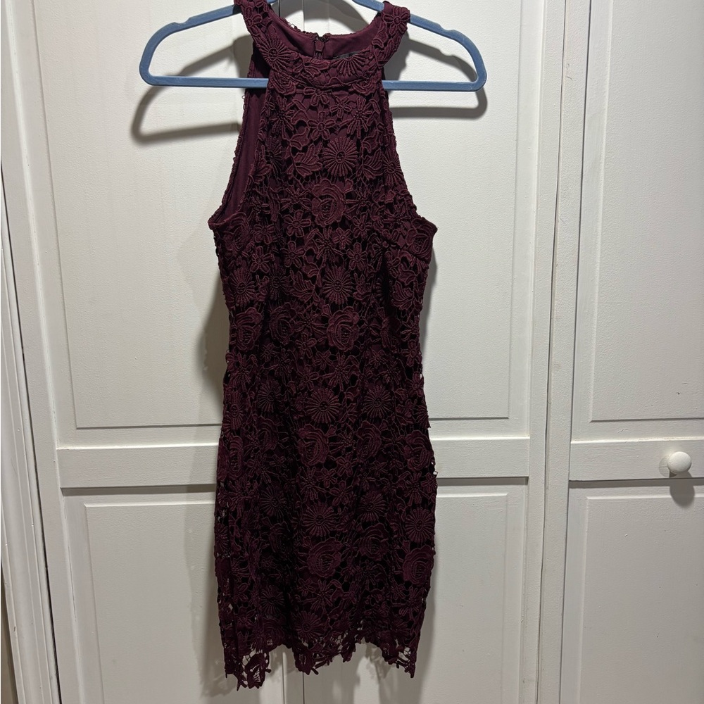 Lulus‎ Elegant Burgundy Lace Dress Size Small